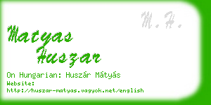 matyas huszar business card