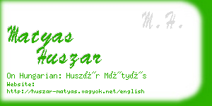 matyas huszar business card